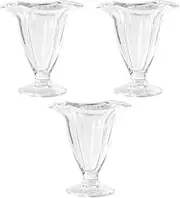 Alipis 3 Pcs Glass Dessert Bowl Ice Bowl Ice Goblet Cups Cup Stylish Holder Tabletop Decor for Home Party