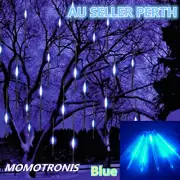 2 Sets of White/Blue/Multi 30CM Meteor Shower Tubes LED Lights for Christmas Dec