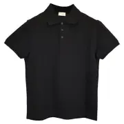Saint Laurent Paris Cassandre Polo Shirt In Cotton Men Black S 399870