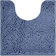 Fudaiki Toilet Base Mat U-Shaped Contour Toilet Rug Bathroom Rugs Extra Thick Non Slip Bath Mat for Bath Room Floor Restroom U 19"x15" Navy Blue
