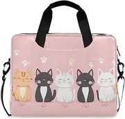 Quteprint Cute Cartoon Cats Paw Prints 15.6 Inch Laptop Bag Briefcase for Business, Water-Resistant Computer Bag Fits 14-16 Inch Notebook for Men Women, Office Travel Work Backpack, Multi, 40x7.5x30cm