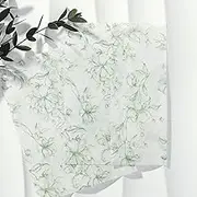 UNIQOOO 50 Pack Pre-Folded Graceful Green Bloom Vellum Jackets for 5x7 Invitations, 115GSM Transparent Vellum Jacket for Vintage Themed Wedding & Events