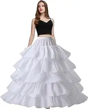 [Jaaytct] Womens Crinoline 4 Hoops 5 Ruffles Layers Petticoat for Women Half Slips Underskirt for Wedding Dress Ball Gown