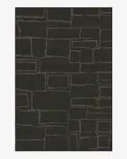 200' x 290' | Machine Washable Runner Rug | Kid & Pet Friendly | Indoor Rug | Alsace Soft Black Rug by Nina Takesh | Ruggable
