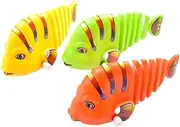 Gatuida 3pcs Cartoon Clockwork Fish Fun Swinging Bathtub Fish Safe Material Interactive Desktop Wind Up for Creative Play for Parties Birthdays Random Color