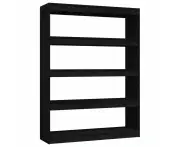 vidaXL Book Cabinet/Room Divider Black 100x30x135.5 cm Solid Pinewood