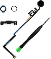 T Phael Black Home Button Replacement Compatible with iPad 5 5th Gen 2017 (A1822 A1823) and iPad 6 6th Gen 2018 (A1893 A1954) 9.7" Incl Flex Cable Connector and Screwdriver