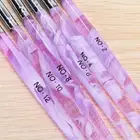 Pack 6-Size (NO.2,4,6,8,10,12) Marble Sable Nail Art Acrylic pen Brush Light