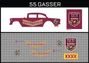 HotWheels(1/64),55Gasser"QLD State of Origin"Waterslide,PrintedWhiteFirst,Decals