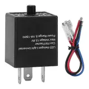 LED Flasher Relay, 12V 3-PIN Adjustable LED Flasher Relay Turn Signal Light Blinker for Automotive Motoycle black