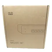 Cisco Meraki MS220-8P 8-Ports Desktop Ethernet Switch NEW Unclaimed
