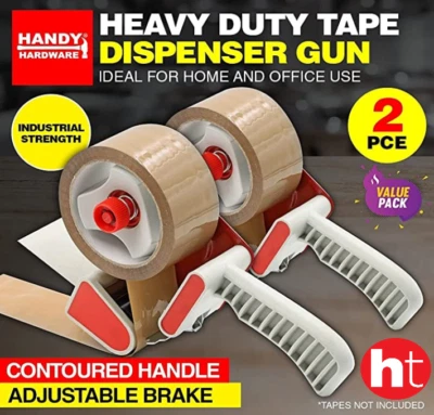 Handy Hardware [2PCE] Heavy Duty Tape Dispenser Gun for Home and Office Use