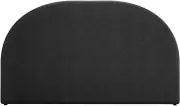 Bed Headboard Velvet BedHead Upholstered Fabric Double Queen King Size in Black (King)