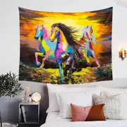 Colorful Horses Art Painting Tapestry