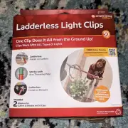 Ladderless Light Clips (50 Count) - Includes 2 Adapters for Gutters and Shingles