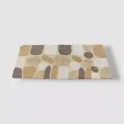 Chesapeake Brown Camel Pebbles Plush Bath Rug Runner | 24" x 60"