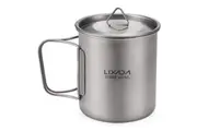 Ultralight Titanium Cup Outdoor Portable Camping Picnic Water Cup Mug with Foldable Handle 300ml / 350ml / 450ml / 550ml / 650ml / 750ml