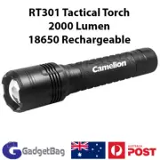 Camelion RT301 Rechargeable 18650 Tactical LED Metal Torch 2000 lumen (2000lm)