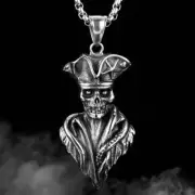 Mens Gothic Skull / Satanic Bull / North Star Compass Pendant Necklace Chain 24"