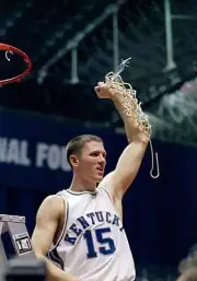 Jeff Sheppard Kentucky Wildcats celebrates a victory over the Utah- Old Photo