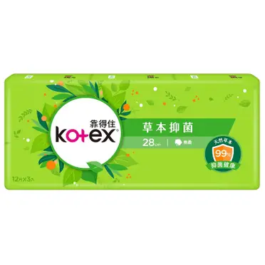 Kotex 靠得住 溫柔宣言 草本抑菌衛生棉 - 夜用超薄 28cm