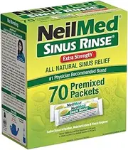 NeilMed's Sinus Rinse Extra Strength Pre-Mixed Hypertonic Packets, 70-Count Boxes (Pack of 2)
