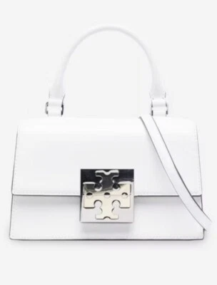 Tory Burch Bon Bon Spazzolato Mini Top Handle Bag White Original Packaging