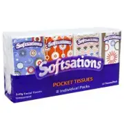 3-Ply Pocket Facial Tissues | Pack of 8 Household Essentials 8 Pieces