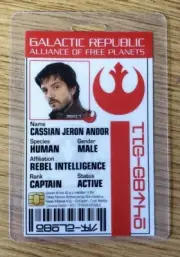 Star Wars Id Badge - Rebel Alliance Captain Cassian Andor prop cosplay costume