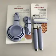 New KitchenAid 10 Piece Lavender Cream Lilac Can Opener Measuirng Cups Spoons