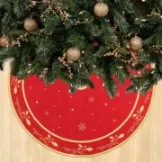 Christmas Tree Skirt 48 Inch Red and Gold Tree Skirt Mat Large Xmas Snowflake...
