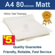 A4 Laminating Pouches Film 80 Micron Matt (PK 50) -Buy 2 packs get $5 off