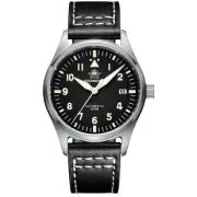 Automatic Watches for Men and Women Diver 200 M Luminous Black Dial Black Lea...