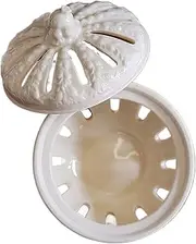 LKLKO Ceramic Garlic Keeper & Garlic Holder Ventilated Garlic Jar for Kitchen, Keep Your Garlic Cloves Fresh Longer Garlic Container for Countertop