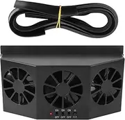 Portable Solar Powered Car Ventilator Automobile Air Vent Ventilation Cooling Fan With Large Wide Angle Ventilation Three Fans Low Decibel Motor And Solar Power Supply Fo