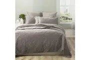 Renee Taylor Attwood Vintage Cotton Quilted Coverlet Bedding Set Charcoal