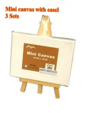 3 sets Blank Canvas on Easel Timber Display Stand 12cm x 16cm (canvas size) new