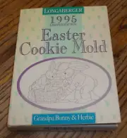Longaberger Baskets 1995 Easter Cookie Mold Grandpa Bunny & Herbie UnUsed USA