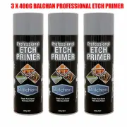 3 X 400G SUPER ETCH PRIMER GREY 4L EPOXY METAL NEW MILD STEEL ANCHOR SPRAY PAINT