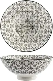 H&H 827235 Set of 6 Bowls, Porcelain, Assorted Decorations, 15 x H6.5 cm
