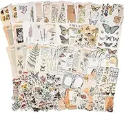 Haskoss Vintage Scrapbook Supplies Pack (200 Pcs) for Art Journaling Junk Journal Planners DIY Paper Stickers
