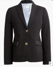 J.Crew $198 Womens Two Button Blazer Black Size 14 BP095