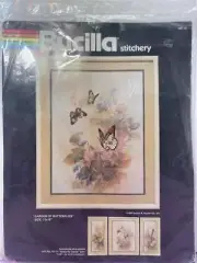 BUCILLA Stitchery Kit GARDEN OF BUTTERFLIES - 12" x 16" Arthur A. Kaplan 1987