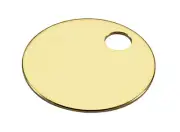 Lucky Line 26012 1-1/4" Solid Brass Key Tag with 1 Hole 100 Per Display Box
