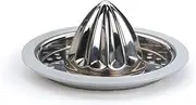RSVP International Endurance® (JUC-PYX) Manual Hand Citrus Juicer Squeezer, Stainless Steel, 4.75 Inch Dia. | Use w/Pyrex Cups, Bowls | for Oranges, Grapefruits, Lemons | Dishwasher Safe,Silver