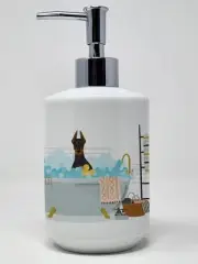Black and Tan Doberman Pinscher Ceramic Soap Dispenser Hand Soap Dispenser Pump