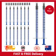 1ml Syringe with Caps (50 Pieces) Feed Pets Oral Oil or Glue Applicator | NEW AU