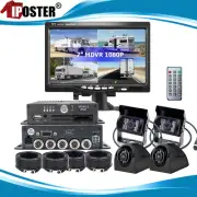 4ch 7" Monitor MDVR 1080P Backup Camera System For Truck Bus Caravan Recording