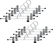 Mawa by Reston Lloyd Non-Slip Space-Saving Clothes Hanger for Pants & Skirts with Two Non-Slip Clips, Style K/30D, 12-Inch, Set of 10, Black
