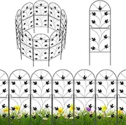 [MOOACE] 15 Pack Decorative Garden Fence Panels No Dig Fencing,Coated Metal RustProof Landscape Wire Border Folding Patio Fences Flower Bed,Total 96cm (H) x 4.95m (L)